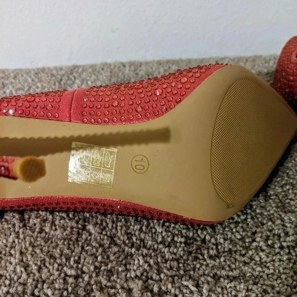 Elizabeth Tang Pumps Pointed Toe High Heel Glitter Rhinestone‎ Pink Sz. 10 NEW - Picture 8 of 10